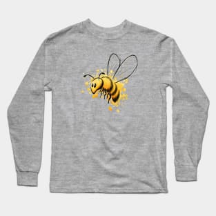 Casual Watercolor Wildlife Illustration | Cute Little Honey Bee Long Sleeve T-Shirt